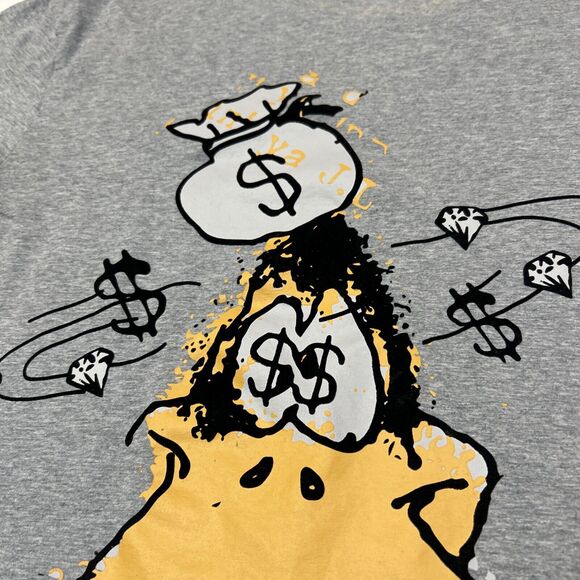 Daffy Duck Shirt Adult Large Gray Looney Tunes Despicible Money Bags Tee Men - Picture 6 of 12